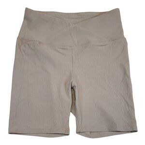 Kimberly C Shorts Ribbed High-Waisted Bike Tan/Taupe Womens S New